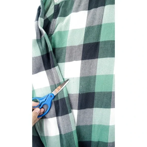 VANS Men's XL Plaid Button-Down Long Sleeve Shirt Tailored Fit Cotton Green - Picture 11 of 11